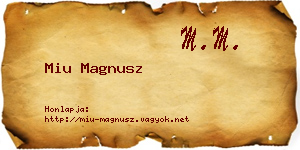 Miu Magnusz névjegykártya